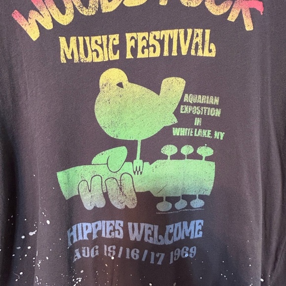 Chaser distressed Woodstock Music Festival T-Shirt - Black - Picture 5 of 7